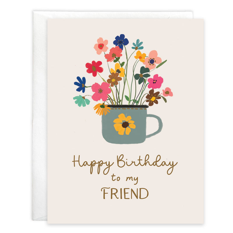 Birthday Greeting Card - Cup of Flowers-Lemons and Limes Boutique