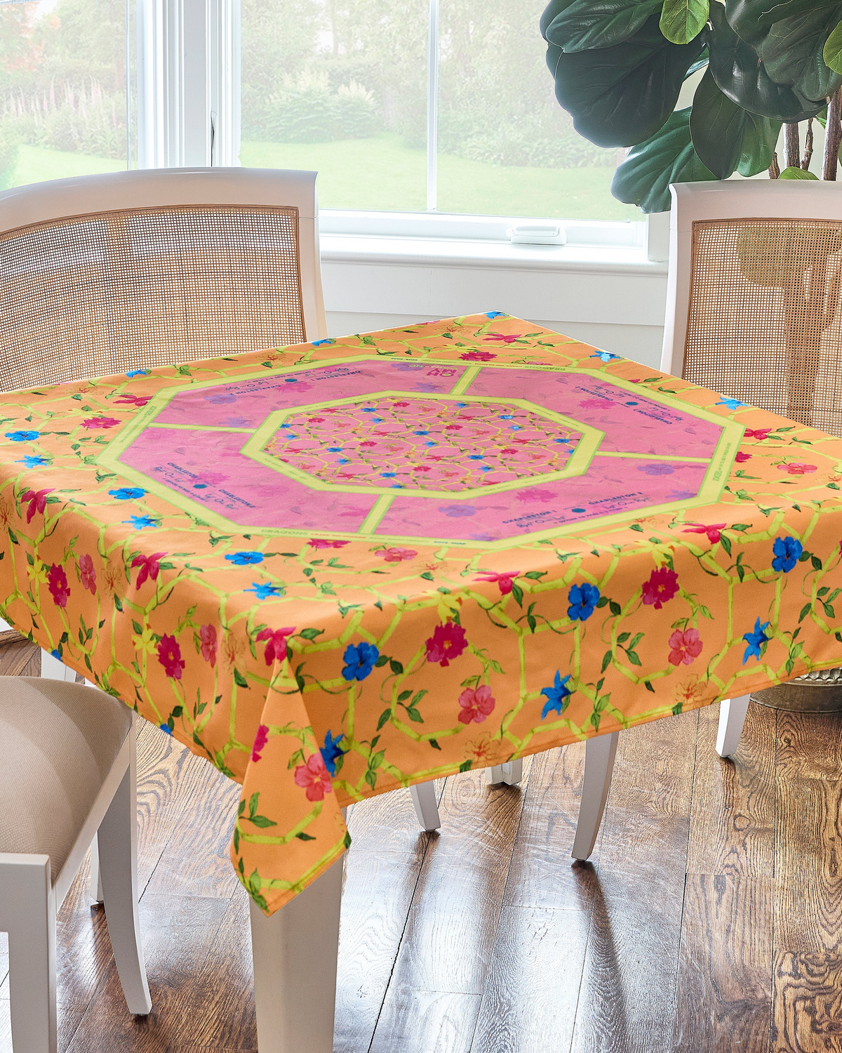 Bagua Blossom Mahjong Tablecloth-Lemons and Limes Boutique
