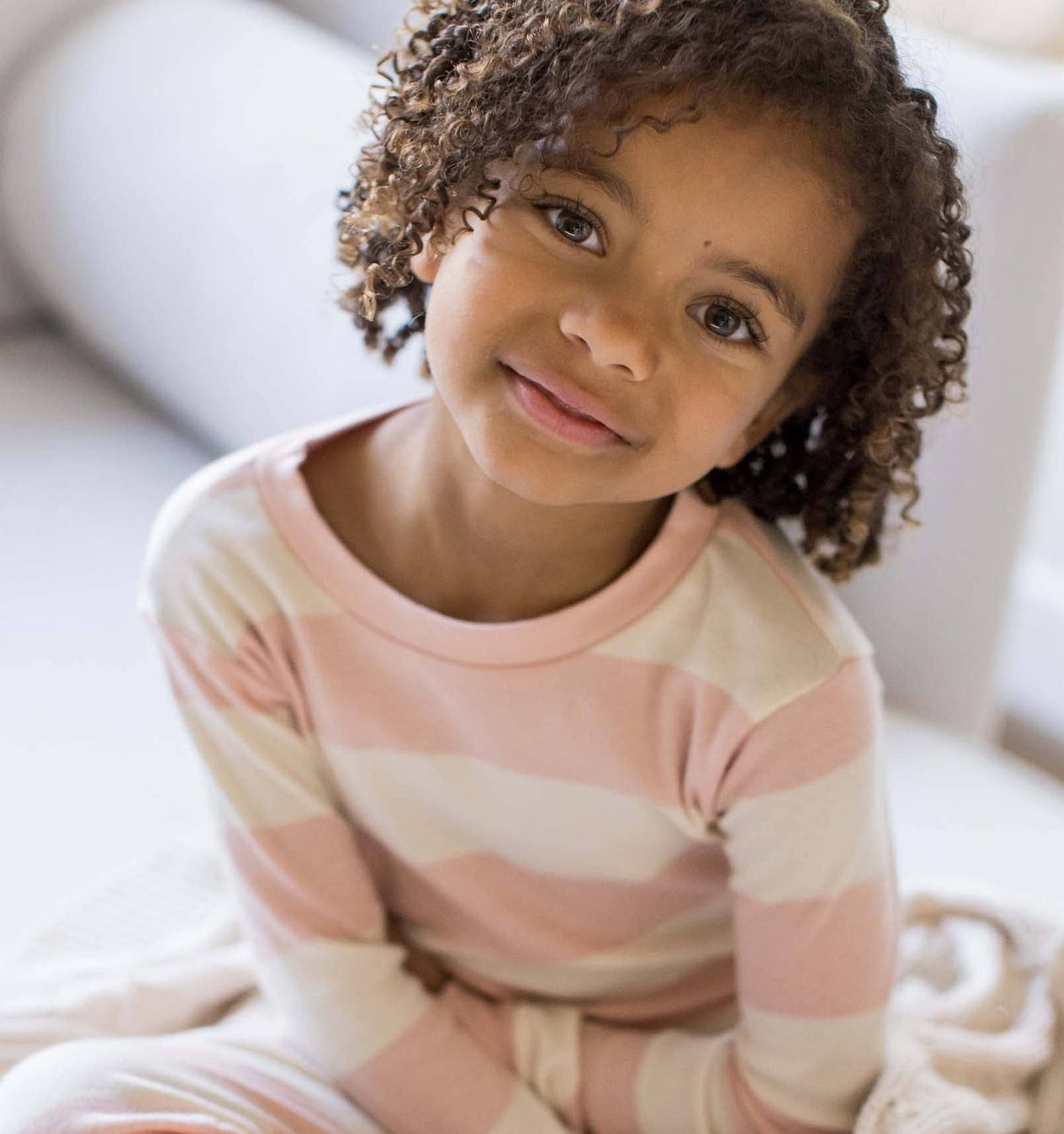 Rugby Stripe Organic Cotton Sleep & Play in Pink Sand-Lemons and Limes Boutique