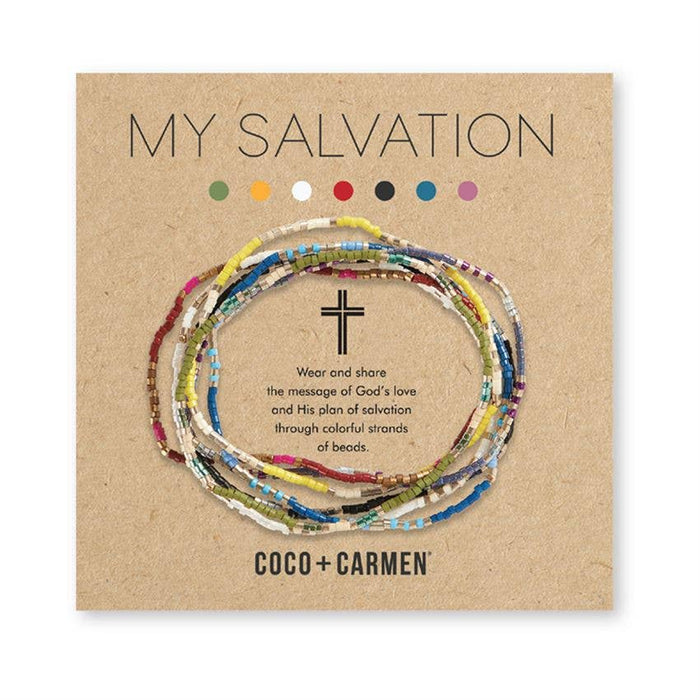 My Salvation Bracelet in Gold Multicolor Stretch--Lemons and Limes Boutique