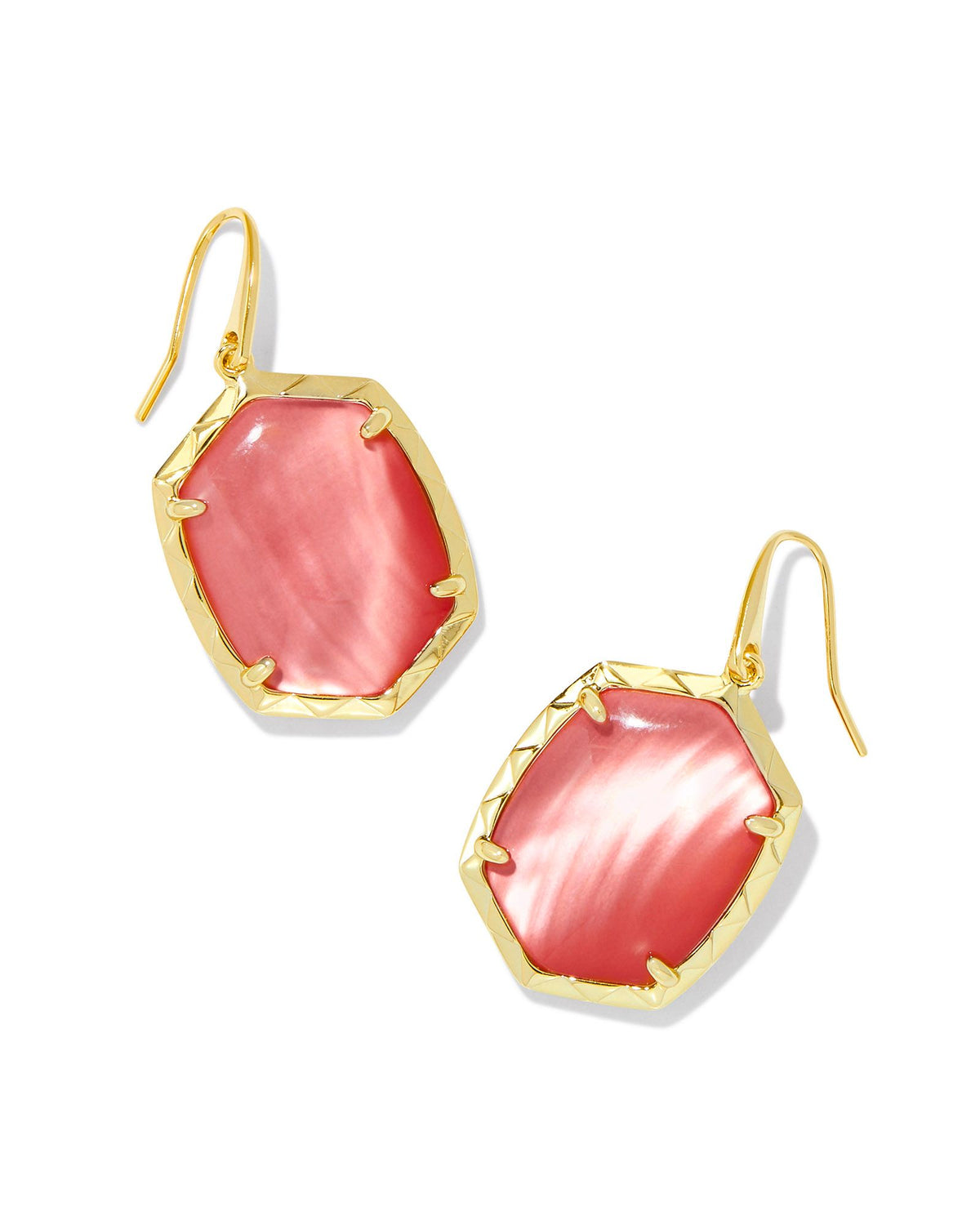 Daphne Drop Earrings in Gold Coral Pink Mother of Pearl by Kendra Scott--Lemons and Limes Boutique