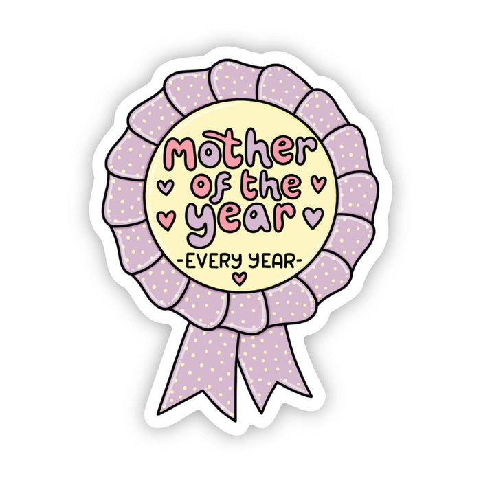 Mother of The Year (every year) Ribbon Sticker-Lemons and Limes Boutique