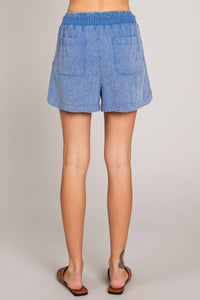 Women's Cotton Slub Casual Shorts in Royal Blue-Lemons and Limes Boutique