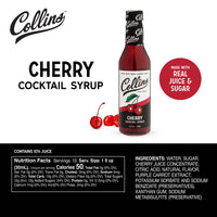 12.7 oz. Cherry Cocktail Syrup by Collins--Lemons and Limes Boutique