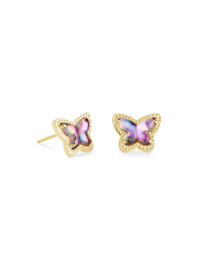 Lillia Butterfly Stud Earrings in Gold Lilac Abalone by Kendra Scott-Lemons and Limes Boutique