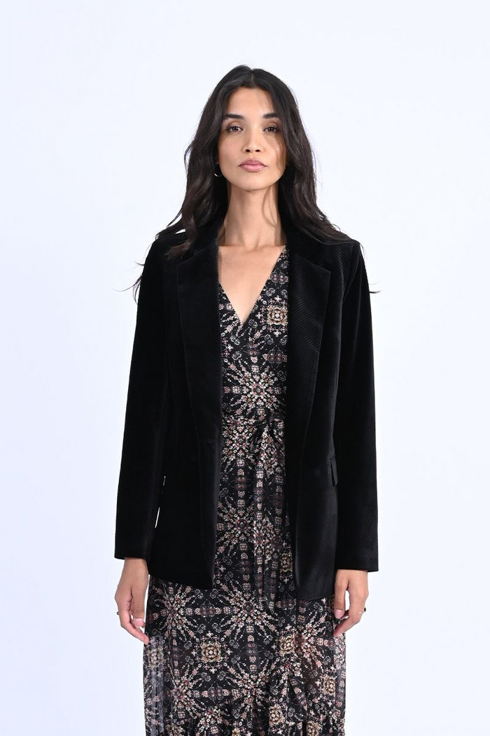 Claire Woven Jacket in Black--Lemons and Limes Boutique