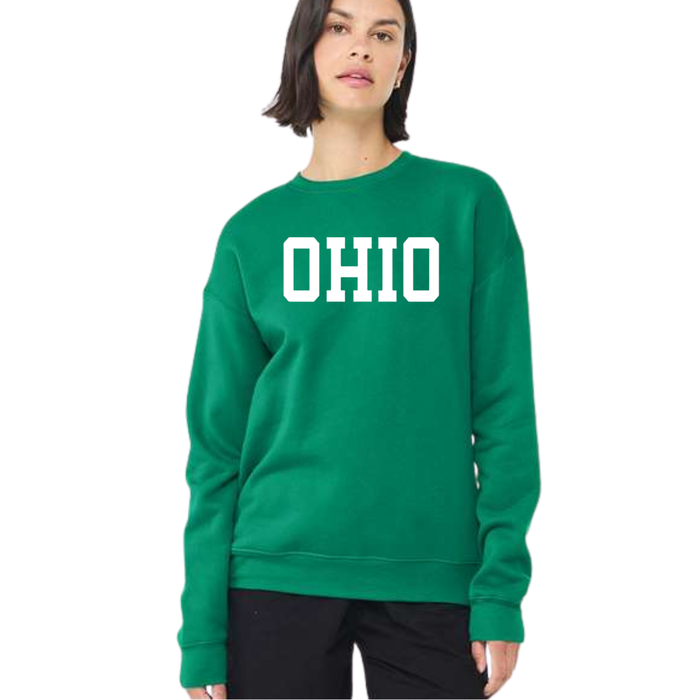 OHIO Crewneck Sweatshirt on Kelly Green-Lemons and Limes Boutique