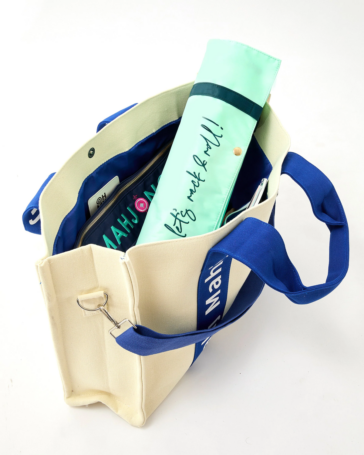 Blue Mahj it All Bag-Lemons and Limes Boutique