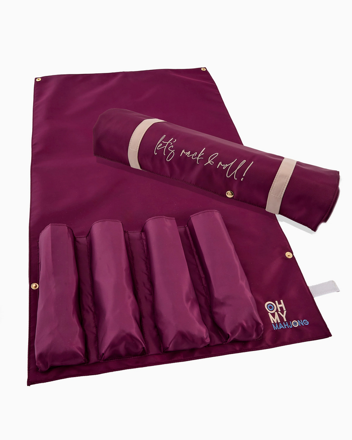 Burgundy Let's Rack & Roll Bag by Oh My Mahjong