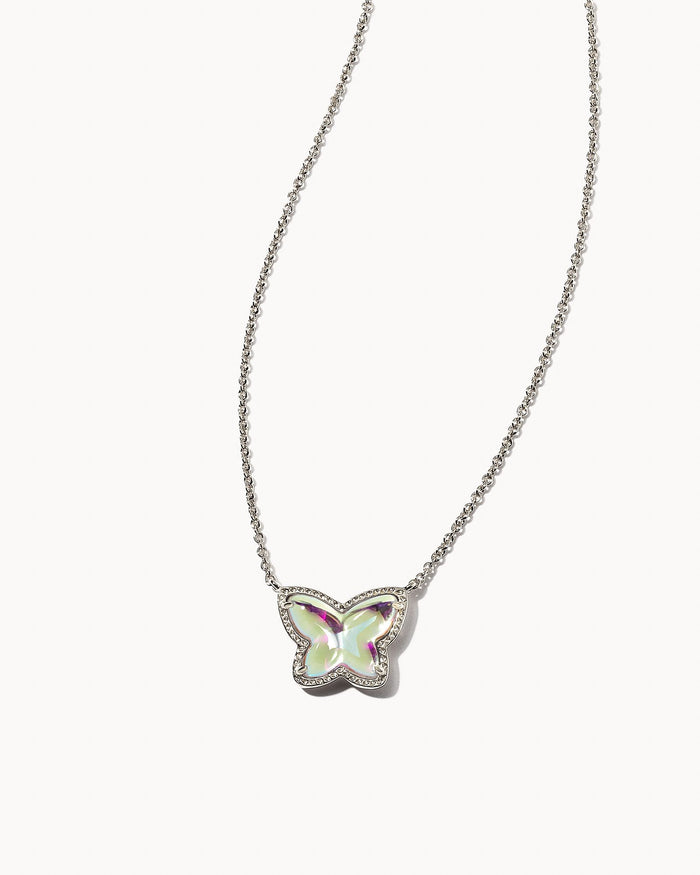 Lillia Butterfly Gold Pendant in Silver Dichroic Glass by Kendra Scott-Lemons and Limes Boutique