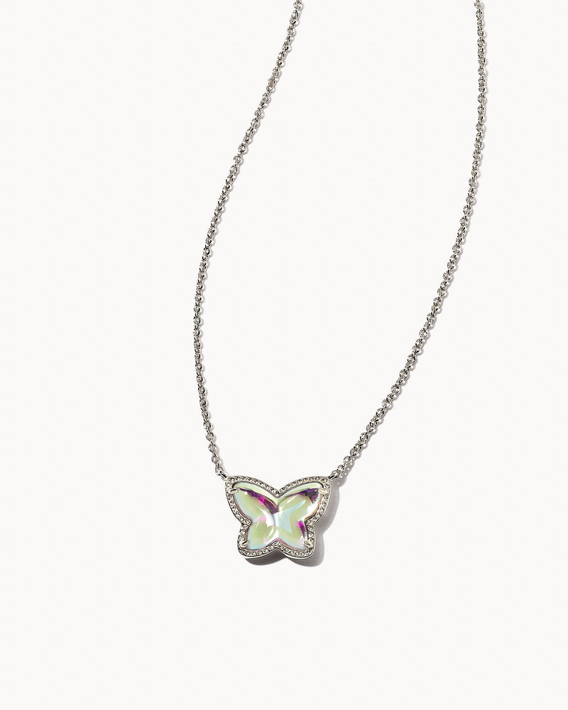 Lillia Butterfly Gold Pendant in Silver Dichroic Glass by Kendra Scott-Lemons and Limes Boutique