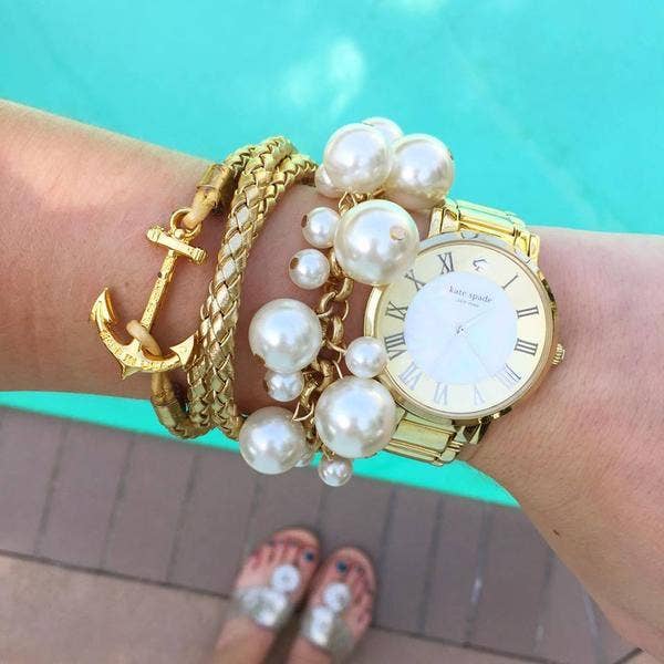 Pearl Bauble Bracelets in Gold-Lemons and Limes Boutique