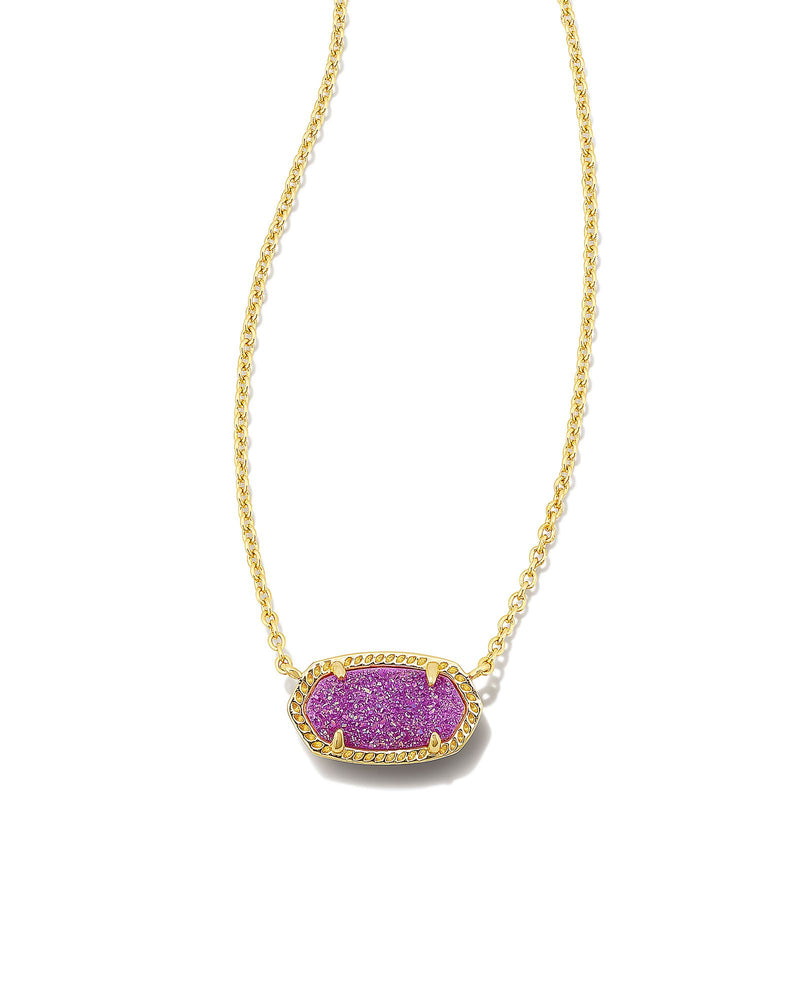 Elisa Gold Pendant Necklace in Mulberry Drusy by Kendra Scott-Lemons and Limes Boutique
