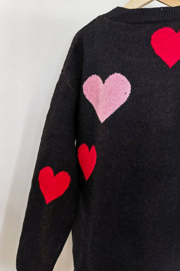 Valentine's Day Love Sweater in Black--Lemons and Limes Boutique