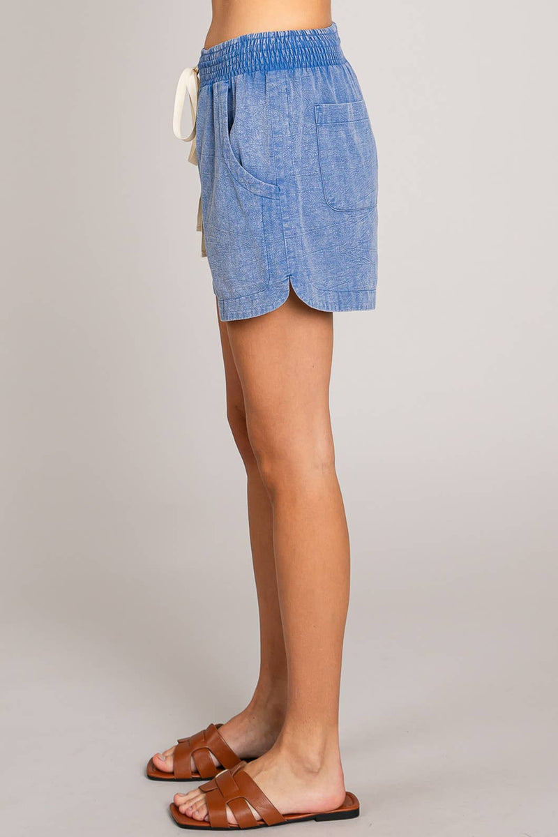 Women's Cotton Slub Casual Shorts in Pink-Lemons and Limes Boutique