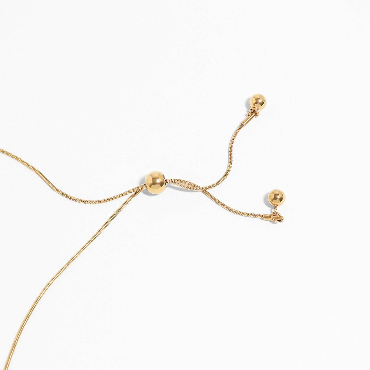 18K Gold PVD Stainless Steel Adjustable Ball Charm Necklace-Lemons and Limes Boutique