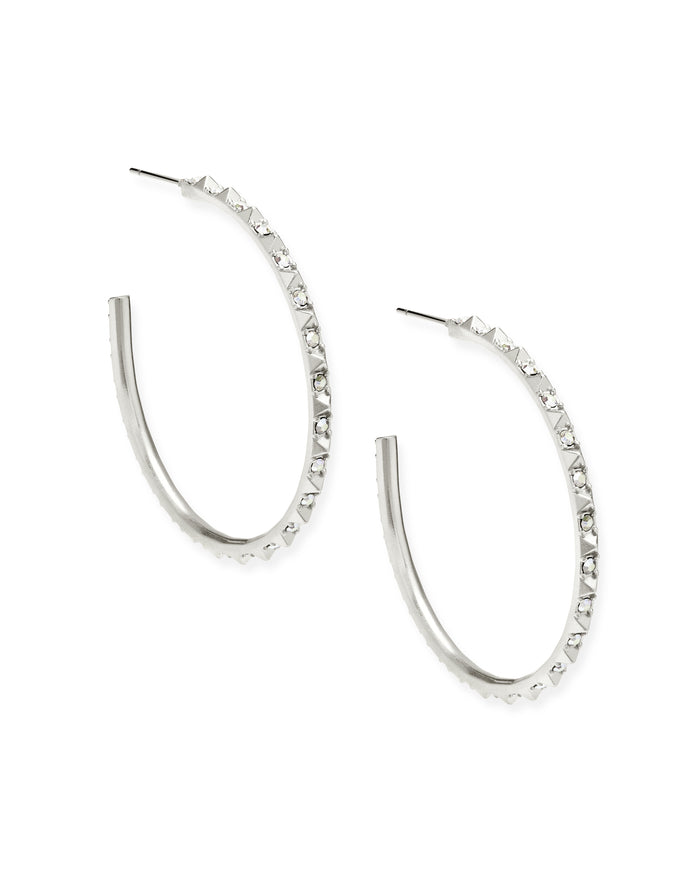 Veronica Hoop Earrings in Rhodium Iridescent Crystal by Kendra Scott--Lemons and Limes Boutique