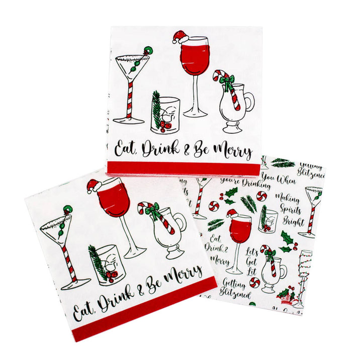 Eat, Drink & Be Merry Cocktail Napkins-Lemons and Limes Boutique