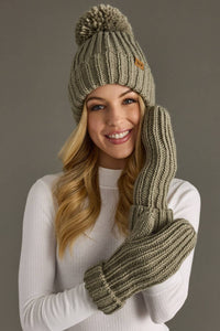 Dusty Sage Knit Pom Hat-Lemons and Limes Boutique