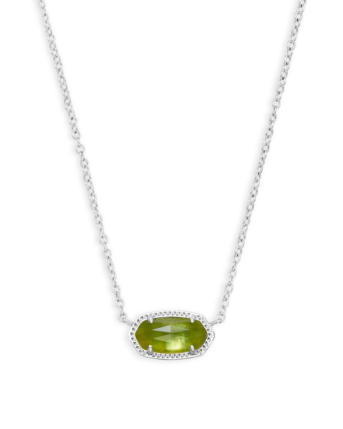 Elisa Necklace in Rhodium Peridot Illusion by Kendra Scott--Lemons and Limes Boutique