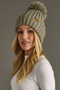 Dusty Sage Knit Pom Hat-Lemons and Limes Boutique