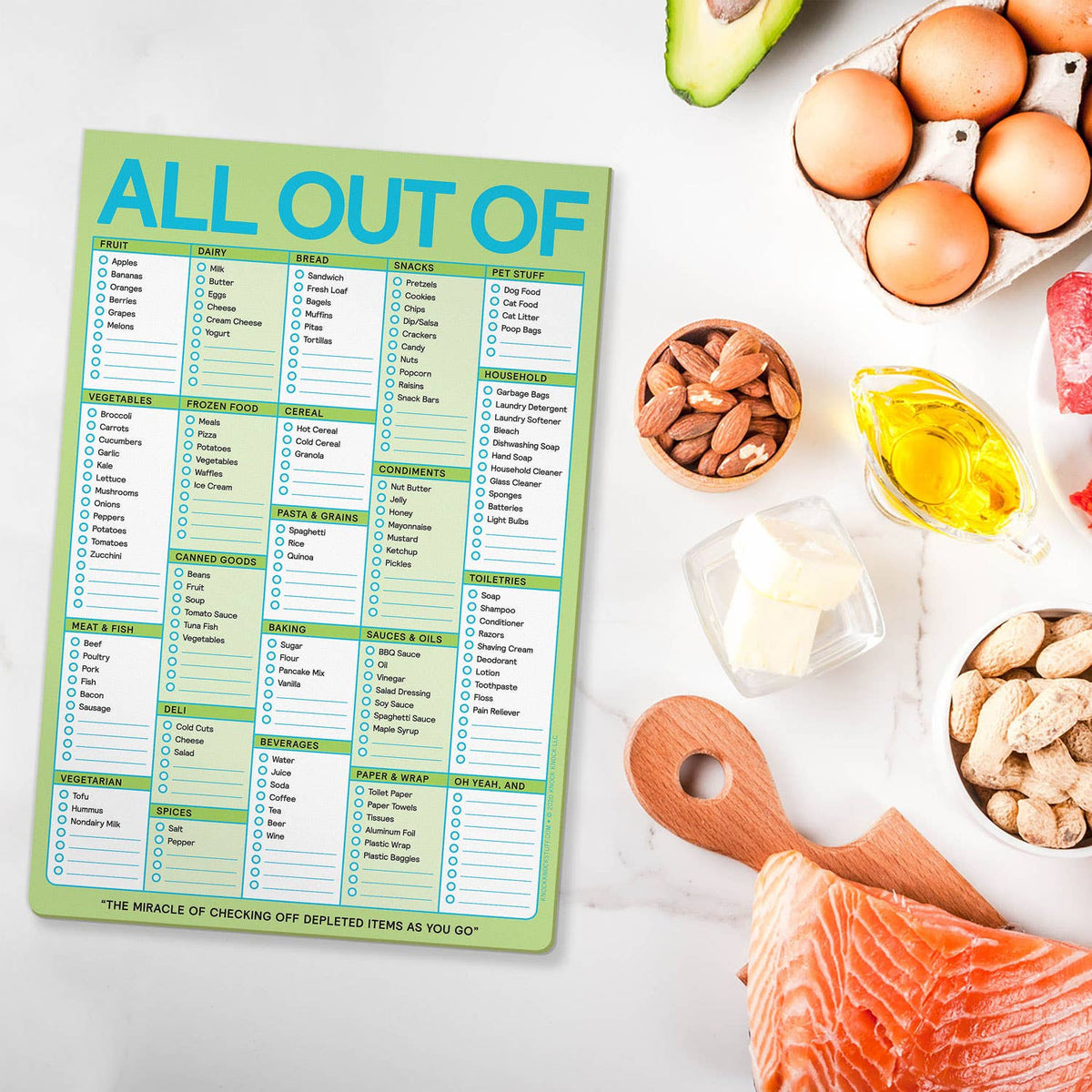 All Out Of Pad® for Groceries with Magnet in Green--Lemons and Limes Boutique