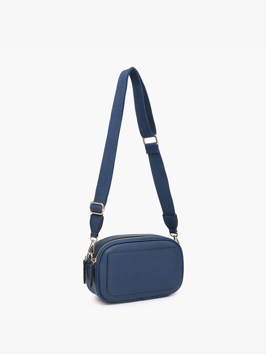 Sky Dual Zip Crossbody w/ Slip Pocket in Navy-Lemons and Limes Boutique