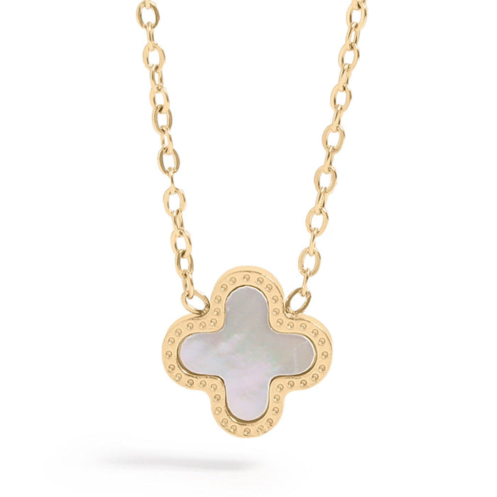 18K Gold PVD Stainless Steel Lucky Clover Charm Necklace-Lemons and Limes Boutique