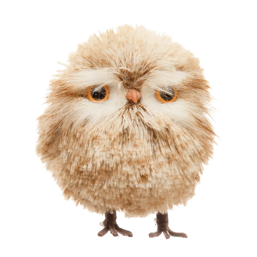 Faux Fur Owl Figurine-Lemons and Limes Boutique