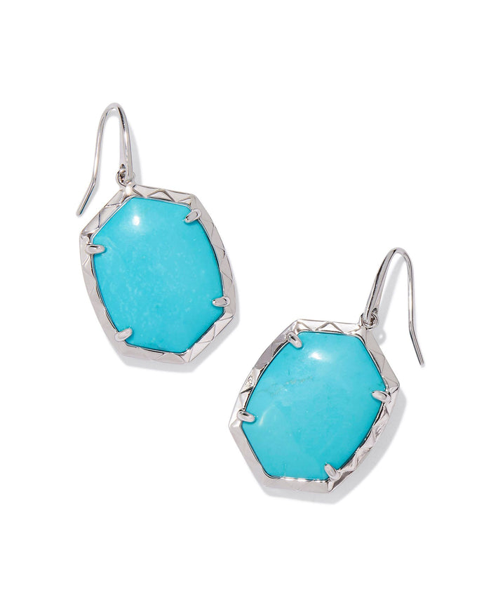 Daphne Drop Earrings in Silver Variegated Turquoise Magnesite by Kendra Scott--Lemons and Limes Boutique