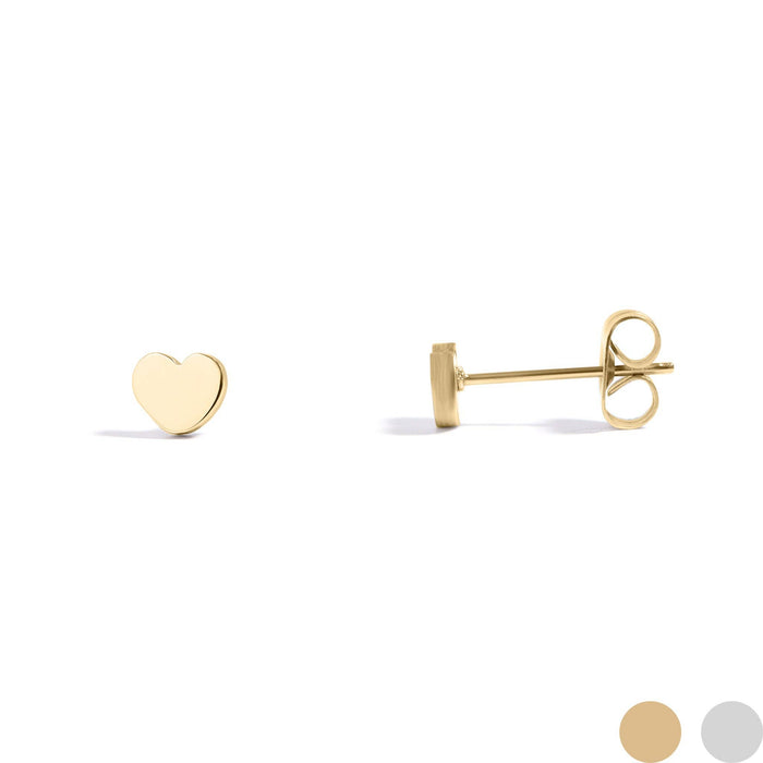 18K Gold PVD Stainless Steel Heart Stud Earrings-Gold-Lemons and Limes Boutique