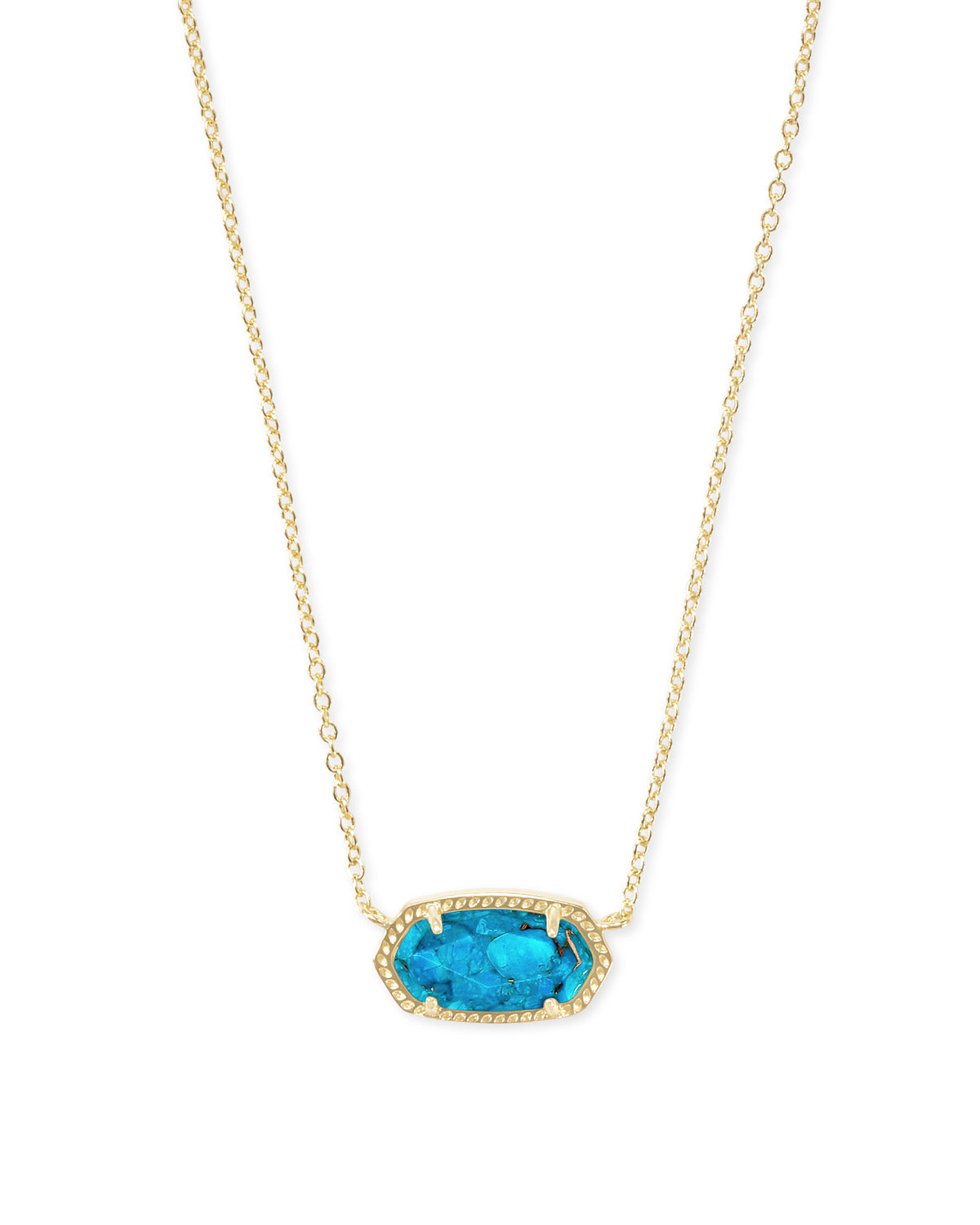 Elisa Gold Pendant Necklace in Bronze Veined Turquoise by Kendra Scott-Lemons and Limes Boutique