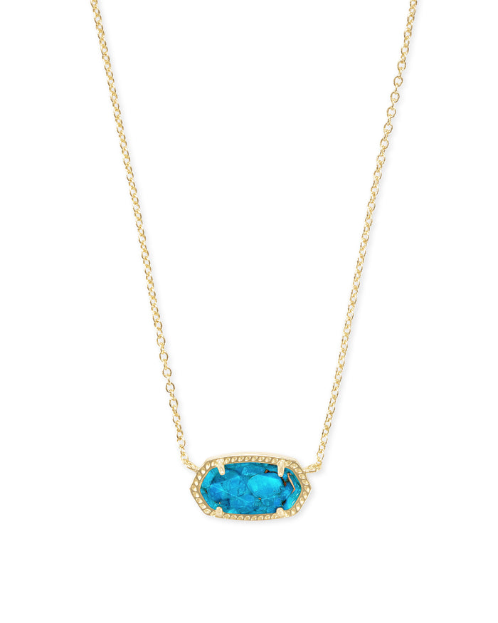 Elisa Gold Pendant Necklace in Bronze Veined Turquoise by Kendra Scott-Lemons and Limes Boutique