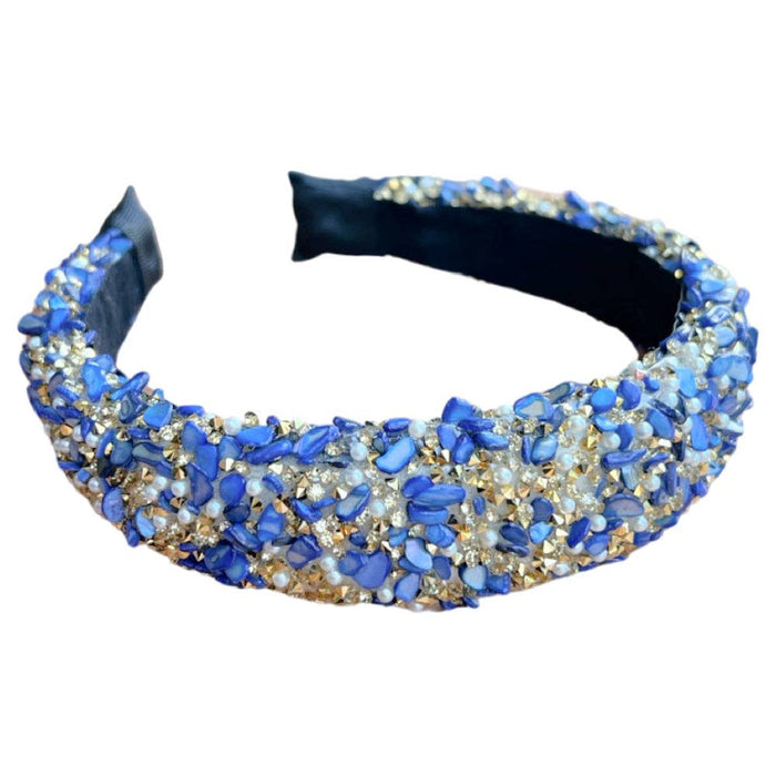 All That Glitters Headband in Blue and Gold--Lemons and Limes Boutique