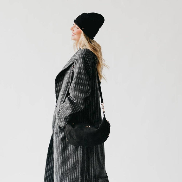 Netty Nubuck Crossbody in Black-Lemons and Limes Boutique