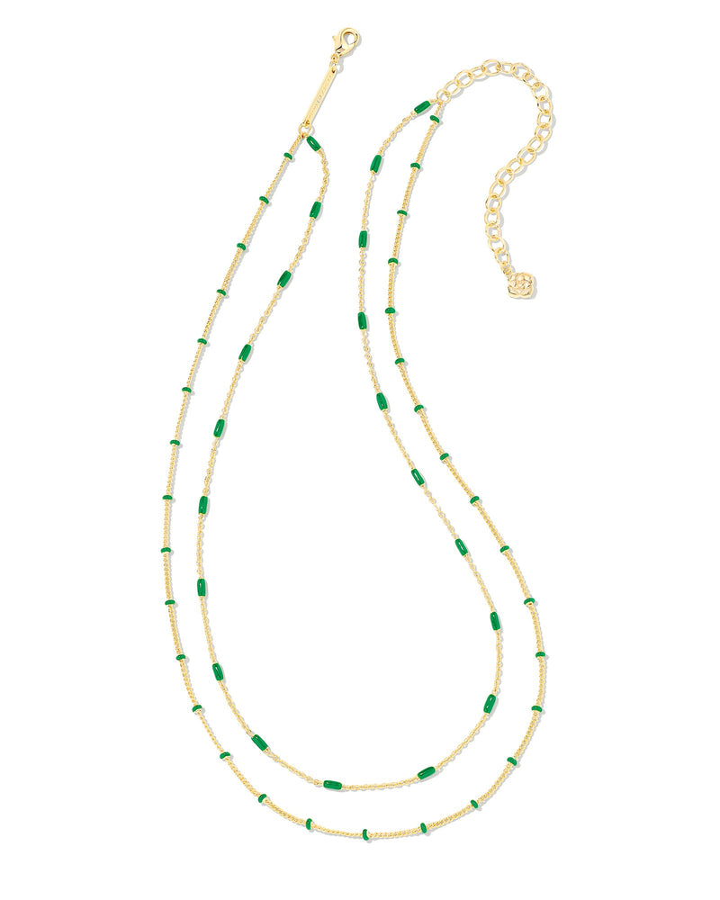 Dottie Multi Strand Necklace in Gold Emerald by Kendra Scott-Lemons and Limes Boutique