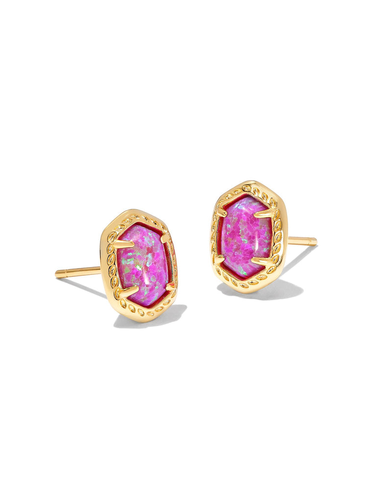 Daphne Framed Stud Earrings in Gold Magenta Opal by Kendra Scott--Lemons and Limes Boutique