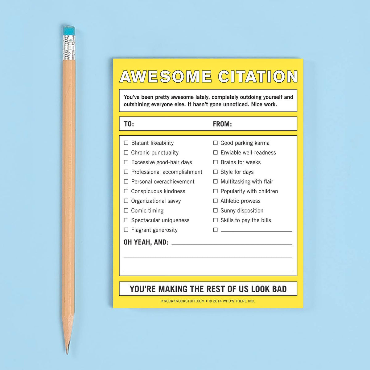 Awesome Citation Nifty Note Pad (Yellow)--Lemons and Limes Boutique