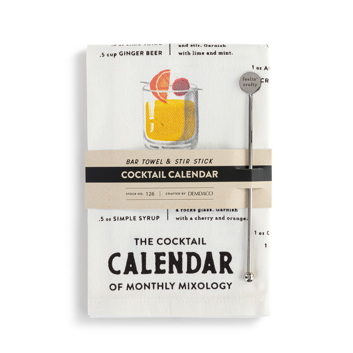 Cocktail Calendar Bar Towel & Stir Stick Set--Lemons and Limes Boutique
