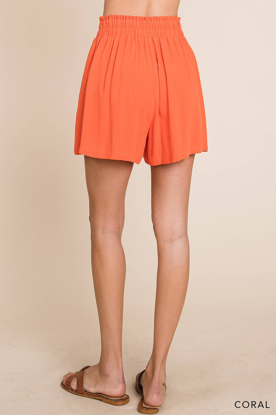 Soft Blended Button Detail Shorts in Coral-Lemons and Limes Boutique