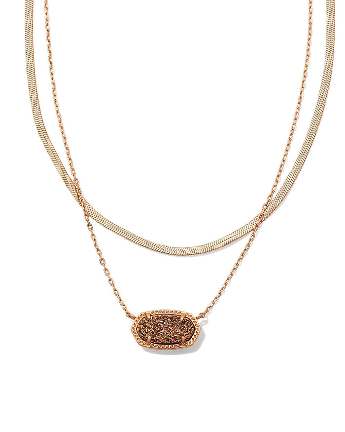 Elisa Herringbone Necklace in Rose Gold Multi Strand by Kendra Scott-Lemons and Limes Boutique