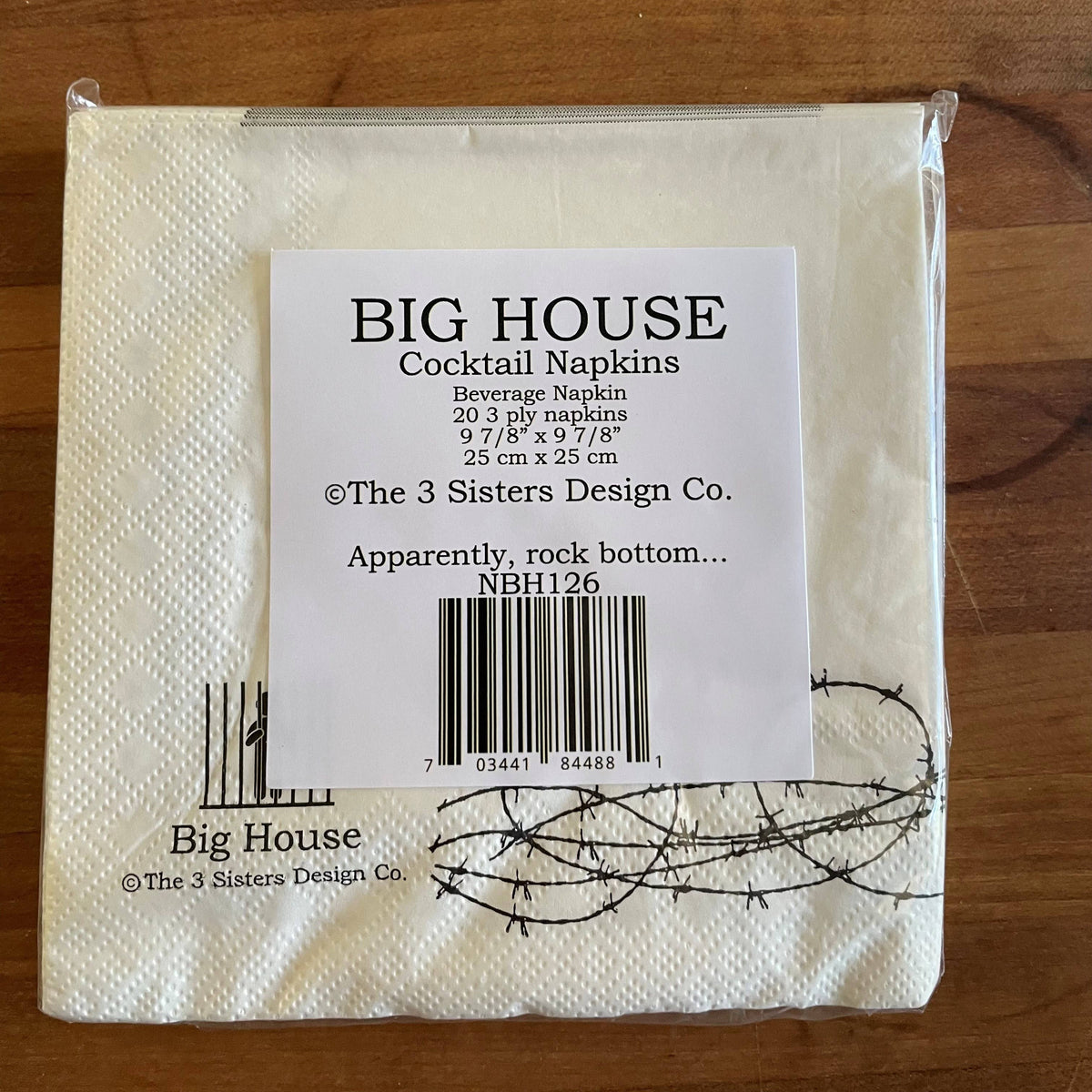 Big House Cocktail Napkins, Apparently, rock bottom has a...-Lemons and Limes Boutique