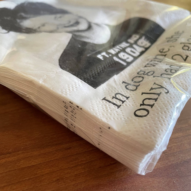 Big House Cocktail Napkins, In dog wine she only had...-Lemons and Limes Boutique