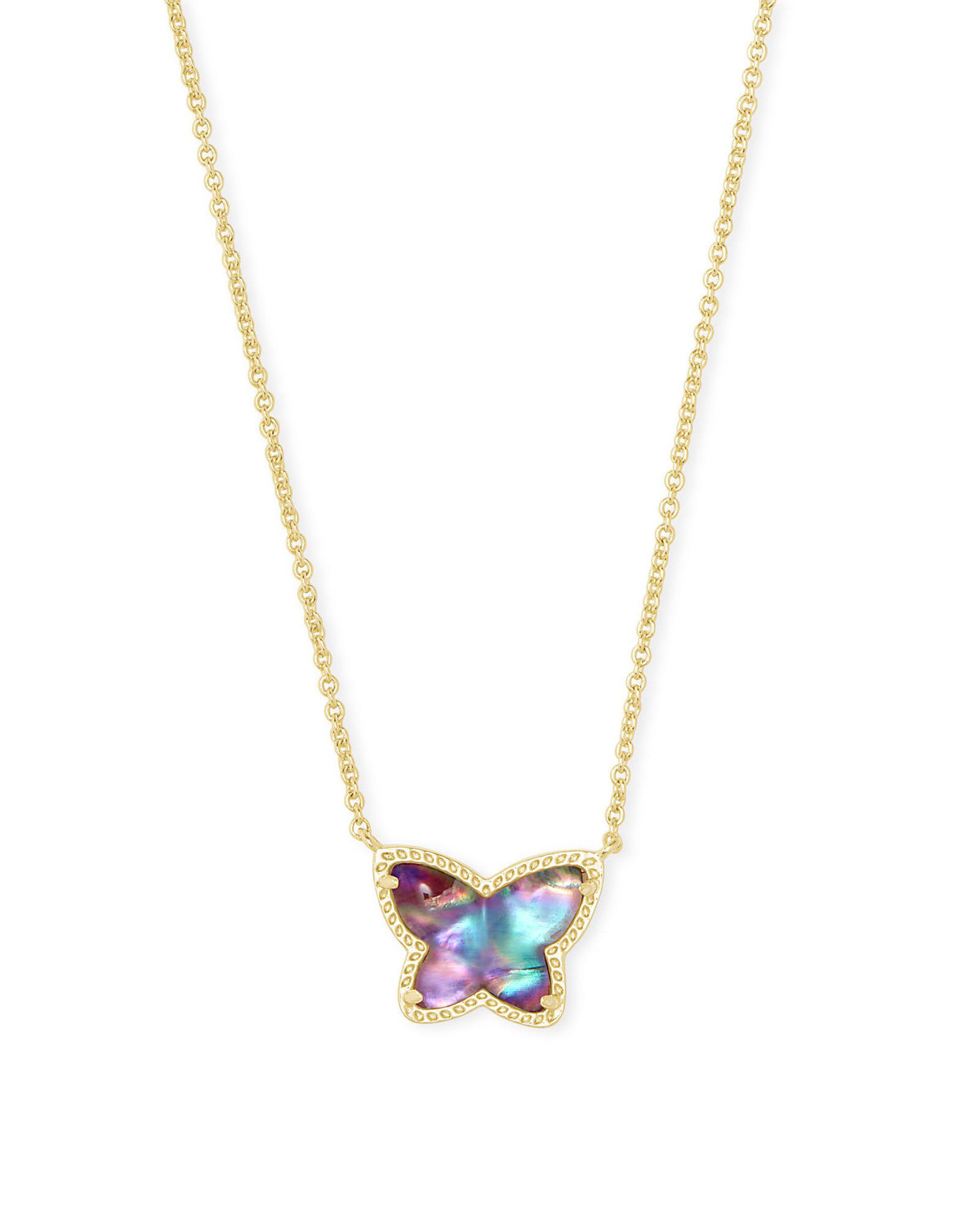 Lillia Butterfly Gold Pendant in Gold Lilac Abalone by Kendra Scott-Lemons and Limes Boutique