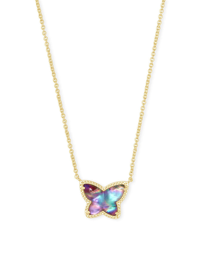 Lillia Butterfly Gold Pendant in Gold Lilac Abalone by Kendra Scott-Lemons and Limes Boutique