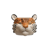 Ceramic Tiger Head Planter (Holds 5" Pot)-Lemons and Limes Boutique