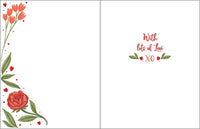 Valentine Greeting Card - Scallop Heart and Flowers