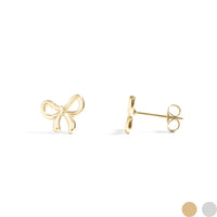 18K Gold PVD Stainless Steel Bow Stud Earrings-Gold-Lemons and Limes Boutique