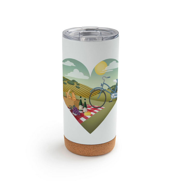 Wine Metal Tumbler with Lid in White-Lemons and Limes Boutique