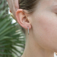 18K Gold PVD Rounded Rectangle Everyday Huggie Earrings: Stainless-Lemons and Limes Boutique